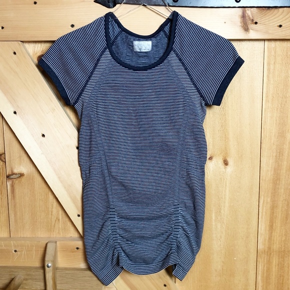Athleta Tops - athleta | navy white stripe short sleeve tee